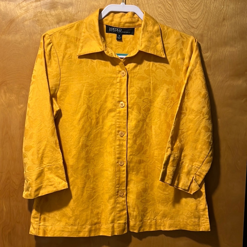 Ladies Kasper Sportwear Vintage Long Sleeve Button Up